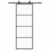 vidaXL Porta Scorrevole con Ferramenta Nera 76x205 cm in Vetro ESG