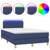 vidaXL Letto a Molle con Materasso e LED Blu 120x200cm in Tessuto