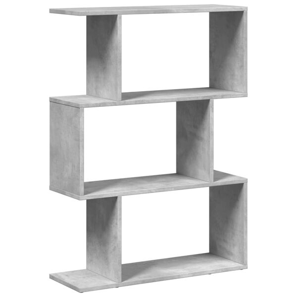 vidaXL Libreria Divisorio 3Piani Grigio Cemento 70x24x97 cm Truciolato