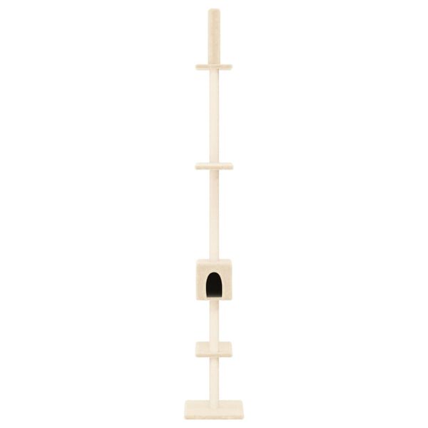 vidaXL Albero per Gatti da Pavimento a Soffitto Crema 250,5-276,5 cm