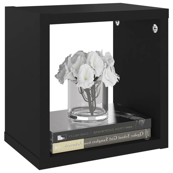 vidaXL Mensole Parete a Cubo 6 pz Nere 22x15x22 cm