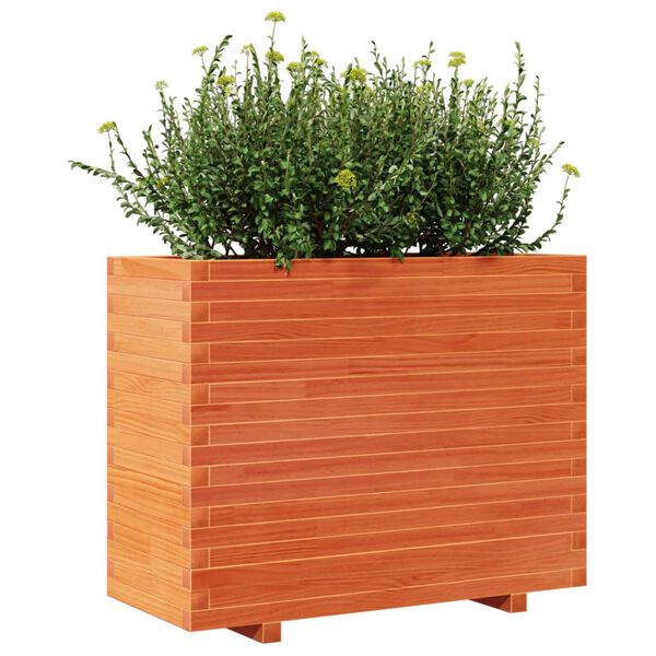 vidaXL Fioriera Giardino Marrone Cera 90x40x72 cm Legno Massello Pino