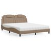 vidaXL Letto Viana con Materasso Cappuccino 160x200cm Similpelle