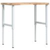 vidaXL Banco Lavoro 100x60x(73-99,5) cm Legno di Acacia Rettangolare