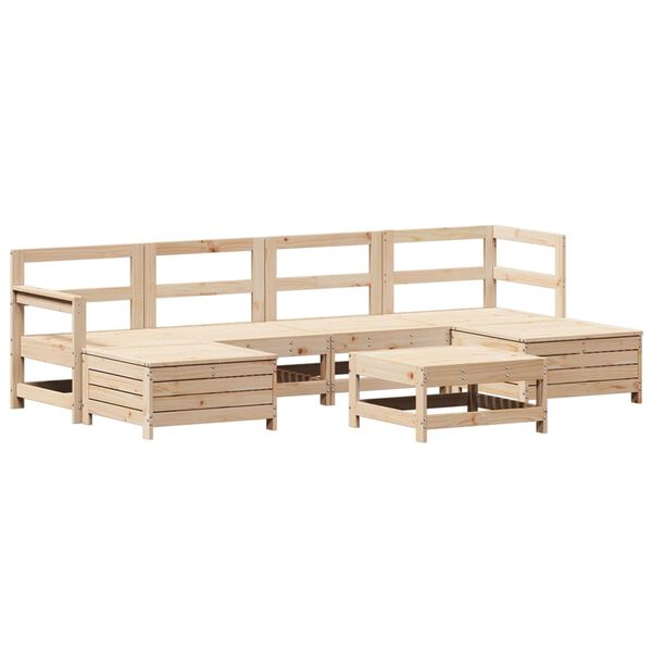 vidaXL Set Divani da Giardino 7 pz in Legno Massello di Pino