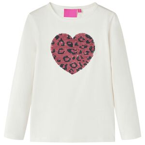 Maglietta da Bambina a Maniche Lunghe Ecru 104