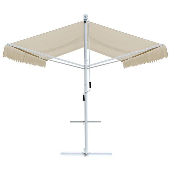 vidaXL Tenda Parasole con Piedistallo 600x300 cm Crema