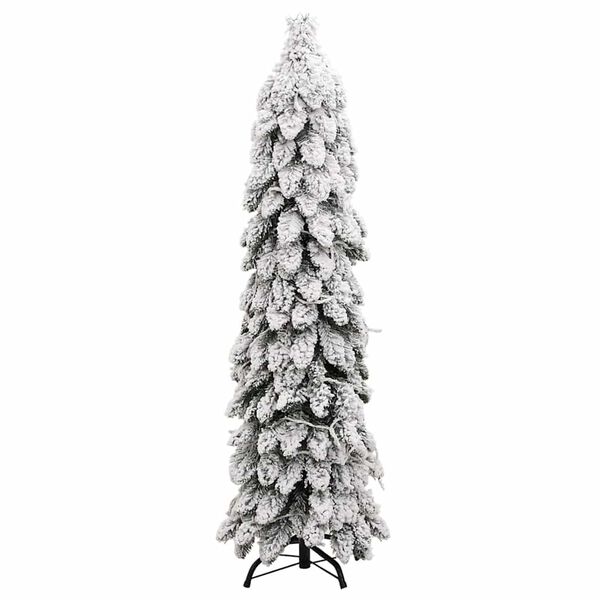 vidaXL Albero di Natale Artificiale con 80 LED e Neve Floccata 150 cm