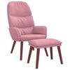 vidaXL Poltrona Relax con Poggiapiedi Rosa in Velluto
