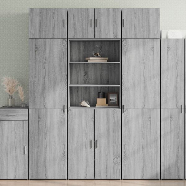 vidaXL Credenza Grigio Sonoma 70x42,5x185 cm in Legno Multistrato