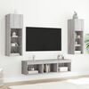vidaXL Mobili TV a Muro con LED 5pz Grigio Sonoma in Legno Multistrato