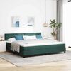 vidaXL Letto a Sorgente LED Verde Scuro 200 x 200 cm Velluto