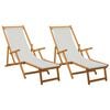 vidaXL Lettino prendisole pieghevole 2 pcs 3 Posizione Crema