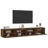 vidaXL Mobili TV Parete 2pz Rovere Fumo 100x30x30 cm Legno Multistrato