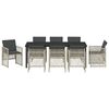vidaXL Set da Pranzo per Giardino 9 pcs Grigio chiaro polyrattan