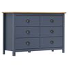 vidaXL Credenza Hill Grigia 125x40x80 cm in Legno Massello di Pino