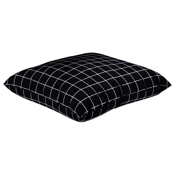 vidaXL Cuscini Scatter a scacchi 4 pcs Quadro Nero 40 x 40 cm