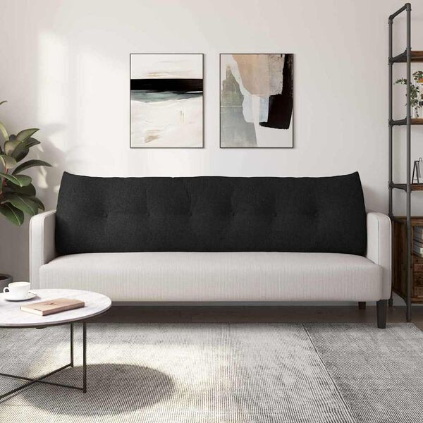 vidaXL Cuscino per Schiena Nero 180 x 24 x 50 cm Tessuto