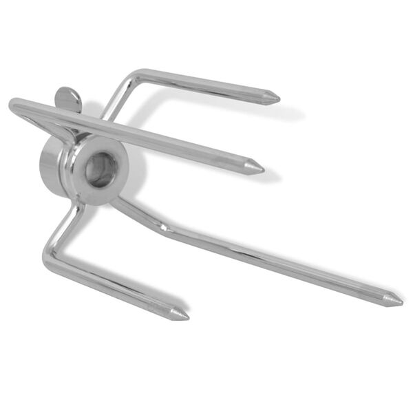 vidaXL Barbecue forche per spiedo 2 pezzi in acciaio