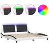 vidaXL Giroletto con LED senza Materasso Zadar Bianco e Nero 200x200 cm