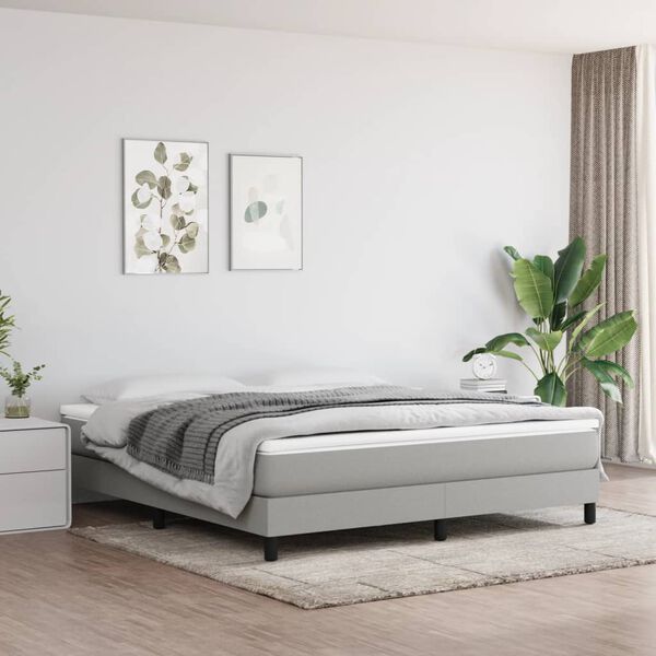 vidaXL Struttura Letto a Rete a Molle Grigio Chiaro 160x200 cm Tessuto