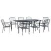 vidaXL Set da Pranzo per Giardino 9 pcs Antracite 212 x 90 x 76 cm