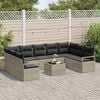 vidaXL Set di divani con cuscino 10 pcs Grigio chiaro polyrattan