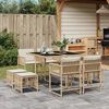 vidaXL Set da Pranzo da Giardino 9 pz con Cuscini Beige in Polyrattan