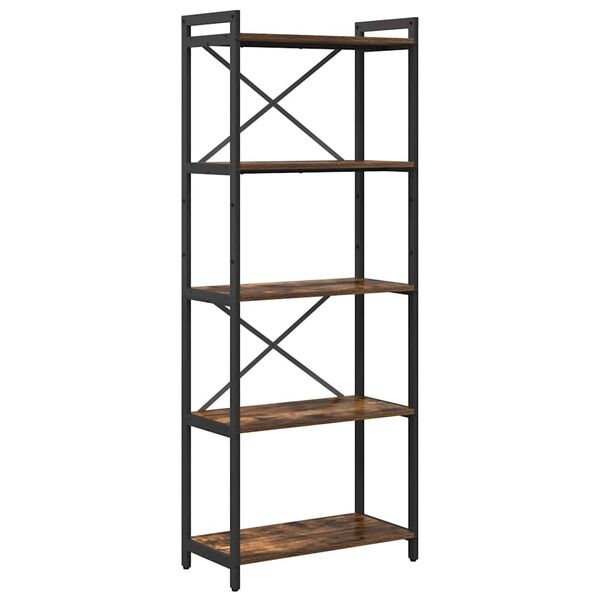 vidaXL Libreria Rovere fum&eacute; 60 x 30 x 155 cm Legno multistrato