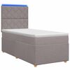 vidaXL Letto box spring con materasso Tortora 80 x 200 cm Tessuto
