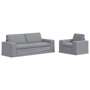 vidaXL Set di divani 2 pz Grigio chiaro Tessuto
