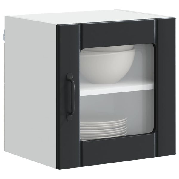 vidaXL Mobile da cucina 2 pcs Nero 40 x 31 x 40 cm Legno multistrato