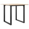 vidaXL Tavolo da Pranzo Telaio a O 90x90x75 cm Legno Pino e Acciaio