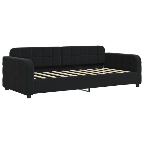 vidaXL Divano Letto Estraibile con Cassetti Nero 90x190 cm in Velluto