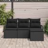 vidaXL Set di divani con cuscino 4 pcs Nero polyrattan