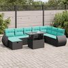 vidaXL Set Divano da Giardino 9pz con Cuscini Grigio Polyrattan Acacia