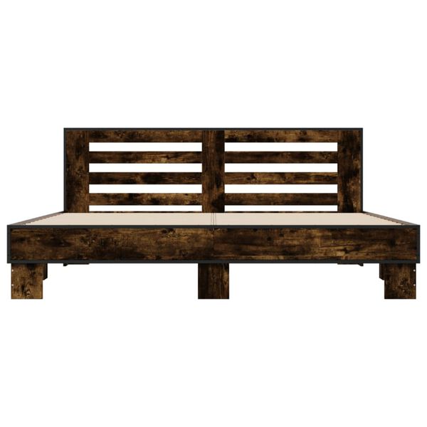 vidaXL Giroletto Rovere Fumo 180x200 cm in Legno Multistrato Metallo