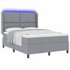 vidaXL Letto a Sorgente LED Grigio chiaro 160 x 200 cm Tessuto