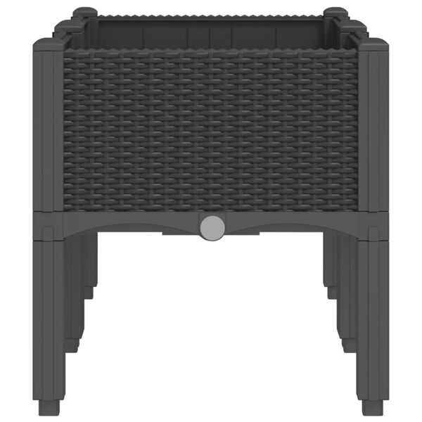 vidaXL Fioriera da Giardino con Gambe Nera 80x40x42 cm in PP