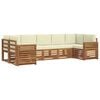 vidaXL Set di divani da esterno 7 pz Naturale e Crema