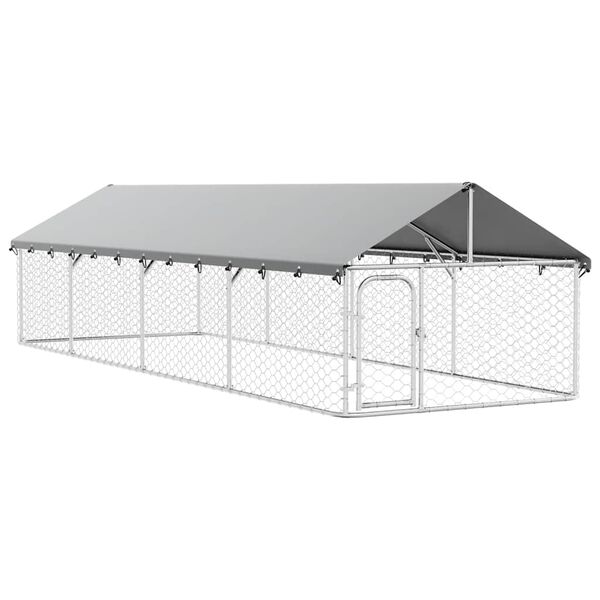 vidaXL Gabbia per Cani da Esterno con Tetto 600x200x150 cm