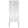 vidaXL Schermo per privacy in giardino Floreale Argento 50 x 140 cm