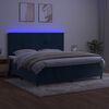 vidaXL Letto a Molle con Materasso e LED Blu Scuro 200x200 cm