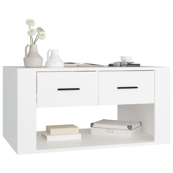 vidaXL Tavolino da Salotto Bianco 80x50x40 cm in Legno Multistrato