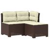 vidaXL Divano da giardino 3 posti con cuscini in look rattan 3 posto
