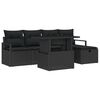 vidaXL Set Divano da Giardino 6 pz Nero polyrattan