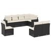 vidaXL Set Divani da Giardino con Cuscini 8 pz Nero in Polyrattan