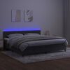vidaXL Letto a Molle con Materasso e LED Grigio Scuro 200x200 cm