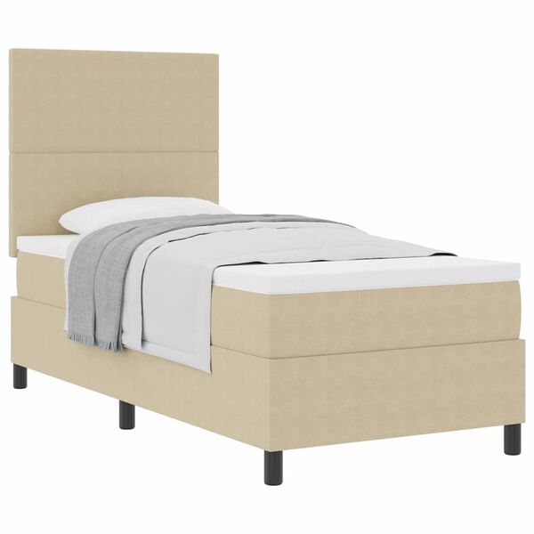 vidaXL Letto a molle Grigio chiaro e bianco 193 x 90 x 128 cm