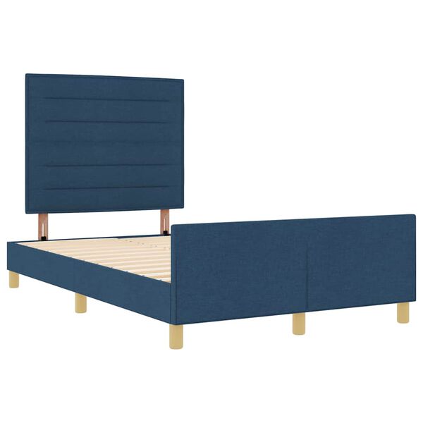 vidaXL Struttura del letto con testiera Blu 140 x 190 cm Tessuto